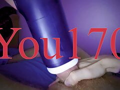 Getting pleasure as my dick is fucked with my toy, my big cock gets maximum pleasure