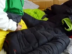 sex with a down jacket