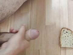 Cum on bread slice