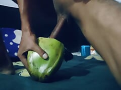 Coconut will also give you real pleasure like ass and pussy. Try not to cum fast. Nariyal ko choda or pani andar nikal diya.