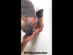 NYC Gloryhole 3 sucking off another fan