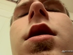 Homo teenie Wets His Cigar With The Peak Of His Stiffy