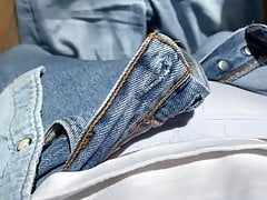 Cum on levis 501's fly