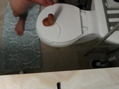 Super Hot Latino Inhaling Meaty Fake Penis On The Wc