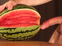 water melon cum - fucking a melon and cumming 6