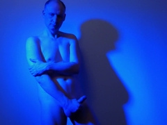 Kudoslong naked in a blue light frolicking with his sluggish meatpipe till swell