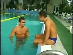 Unbridled cock swallowing in the pool