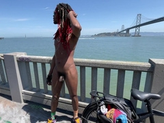 Nude bike rail in San Francisco! disrobing outside for everyone to watch