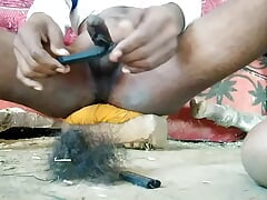 massage my lund after hair saving mu cock by gillete gaurd