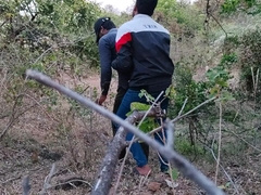 Stepbrother and Car Driver Coming outside Woods And Fuckin' Quick Time.