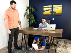 Gay office threesome with Mark Long, Chris Blades, and Johnny Hill