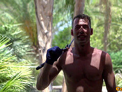 beefy hetero top assfucking the gardener