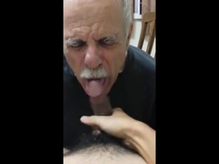 Old daddy give me blowjob and eat my cum 2