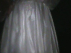 wet wedding gown outside