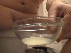 Huge loads with precum and cum collected in glass. Comp.