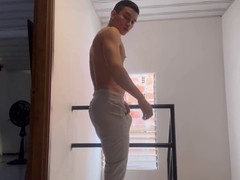 Latin boy gets off on a massive man rod until climax - cum compilation