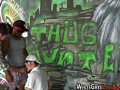 Thug rides white cock