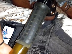 Hungbulldaddy hanging down looking down