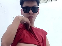 Pinoy / Japanese with Wiry Shaft and Ginormous Spunk Stream - Outdoor Onanism