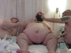 Writerhorny and Nanferplus71 enjoy a blissful morning feeding each other doughnuts in a chubby bear threesome