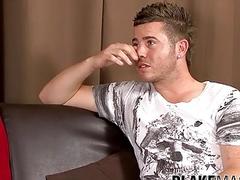 Young UK amateur Dayle Vickers jacks off after an interview