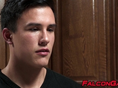 Jock jerks off watching two fit guys fucking deep and raw