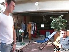 Cute Latin guy gets assfucked in garage
