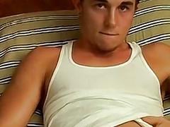 Gorgeous horny jock solo jerking off