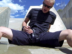 Pissing my shorts on a flood control structure