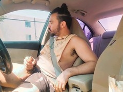Spunking in traffic while caught completely nude