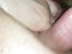 Stroking my lubed floppy cock