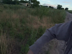 summer cycling. scorching oral pleasure while cycling