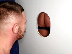 Random Latino guy turns glory hole treat into real hard sex
