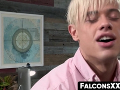 FalconsXXX.com - Hunky gay boss enjoys eating ass and delivering a raw anal destruction