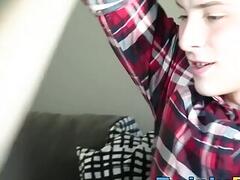 Twink bottom boy receives hardcore ass fuck from his lover