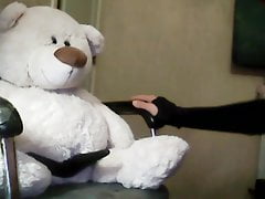 sissy sarah giving handjob and blowjob to teddybear