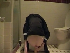 Sissy Maid Plays with Her Dildo