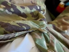 soldier jerks off again in OCP uniform - wearing a jockstrap