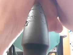 Huge 87mm bullet going all the way in and stretching the anus for the next toys.  Session 095. 20230825