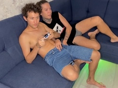 Deep-throat, gay handjob, gay big cock