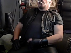 Leather and Cigar Dad Cums