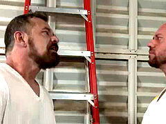 Mature fellows penetrates at work