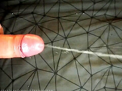 Fucked himself and finished with fountains of sperm!