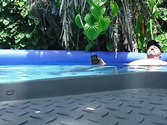 Cute Chub In The Pool