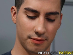 Tattooed Kian Kane spreads his legs to give the big dick of Chris Damned an easy poun