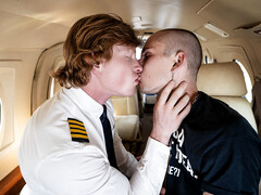 Rich boy enjoys mid flight anal sex with the plane's captain