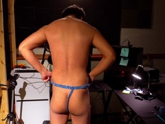 Creative Little Twink Shows Tight Pink Hole In His Homemade Thong