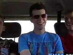 Lucky stranger gets picked up for a gay threesome