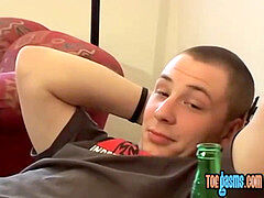 outstanding lad perverts with a foot fetish get together