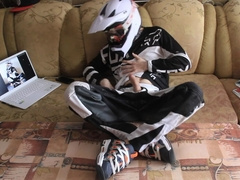 Watch this hot amateur athlete and his leather-clad friend get frisky on a motorcycle